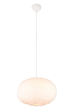 Sisustusvalaisimet^Trio Lighting riippuvalaisin Furry 50 cm E27 hiekanvalkoinen