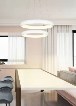 Sisustusvalaisimet^Trio Lighting riippuvalaisin Cardona LED 47 cm mattavalkoine