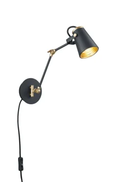 Sisustusvalaisimet^Trio Lighting seinävalaisin Edward E14 mattamusta/kulta