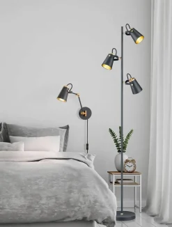 Sisustusvalaisimet^Trio Lighting seinävalaisin Edward E14 mattamusta/kulta