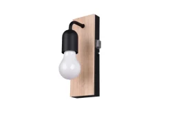 Sisustusvalaisimet^Trio Lighting seinävalaisin Arturo H2O 1-os E27 puu/mattamus