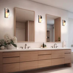 Sisustusvalaisimet^Trio Lighting seinävalaisin Arturo H2O 1-os E27 puu/mattamus