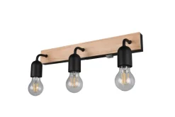 Sisustusvalaisimet^Trio Lighting seinävalaisin Arturo H2O 3-os E27 puu/mattamus