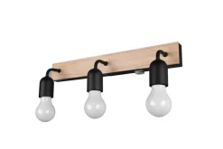Sisustusvalaisimet^Trio Lighting seinävalaisin Arturo H2O 3-os E27 puu/mattamus