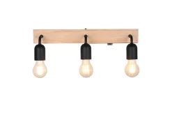 Sisustusvalaisimet^Trio Lighting seinävalaisin Arturo H2O 3-os E27 puu/mattamus