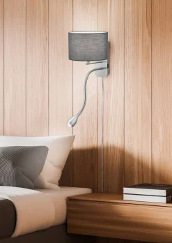 Sisustusvalaisimet^Trio Lighting seinävalaisin Hotel lukuvalolla E14 + LED harm