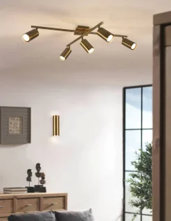 Sisustusvalaisimet^Trio Lighting seinävalaisin Marley 2xGU10 antiikkimessinki