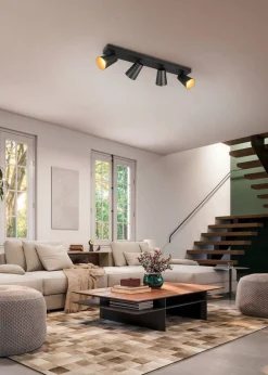 Sisustusvalaisimet^Trio Lighting spottivalaisin Sharp 4-os GU10 mattamusta/kult