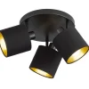 Sisustusvalaisimet^Trio Lighting spottivalaisin Tommy 3-os E14 mattamusta/kulta