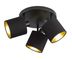 Sisustusvalaisimet^Trio Lighting spottivalaisin Tommy 3-os E14 mattamusta/kulta