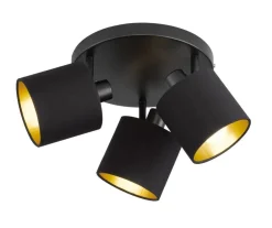 Sisustusvalaisimet^Trio Lighting spottivalaisin Tommy 3-os E14 mattamusta/kulta