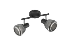 Sisustusvalaisimet^Trio Lighting spottivalaisin Tarifa 2-os E14 mattamusta/krom