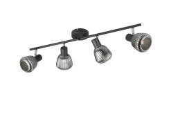 Sisustusvalaisimet^Trio Lighting spottivalaisin Tarifa 4-os E14 mattamusta/krom