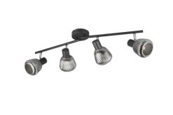 Sisustusvalaisimet^Trio Lighting spottivalaisin Tarifa 4-os E14 mattamusta/krom