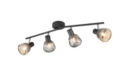 Sisustusvalaisimet^Trio Lighting spottivalaisin Tarifa 4-os E14 mattamusta/krom