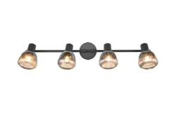 Sisustusvalaisimet^Trio Lighting spottivalaisin Tarifa 4-os E14 mattamusta/krom