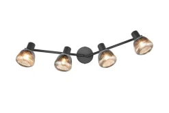 Sisustusvalaisimet^Trio Lighting spottivalaisin Tarifa 4-os E14 mattamusta/krom