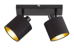Sisustusvalaisimet^Trio Lighting spottivalaisin Tommy 2-os E14 mattamusta/kulta