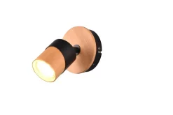 Sisustusvalaisimet^Trio Lighting spottivalaisin Aruni 1-os GU10 puu/mattamusta