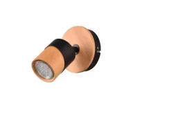 Sisustusvalaisimet^Trio Lighting spottivalaisin Aruni 1-os GU10 puu/mattamusta