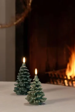 Koriste- Ja Kausivalot^Uyuni LED-kynttilä kuusi 9x12 cm Olive green Smooth