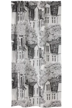 Verhot Ja Verhotarvikkeet^Vallila Puukylä valmisverho 140x250 cm harmaa