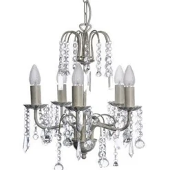 Sisustusvalaisimet^Virvatuli kattokruunu Crystal C5 antiikkivalkoinen