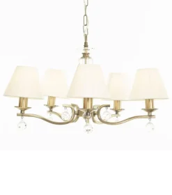 Sisustusvalaisimet^Virvatuli kattokruunu Estelle antiikkimessinki/valkoinen