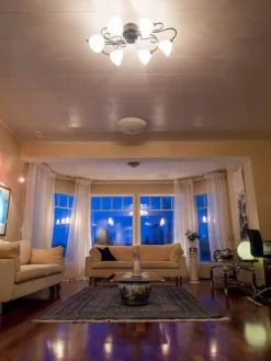 Sisustusvalaisimet^Virvatuli kruunuplafondi Arpela 6-os. antiikinruskea