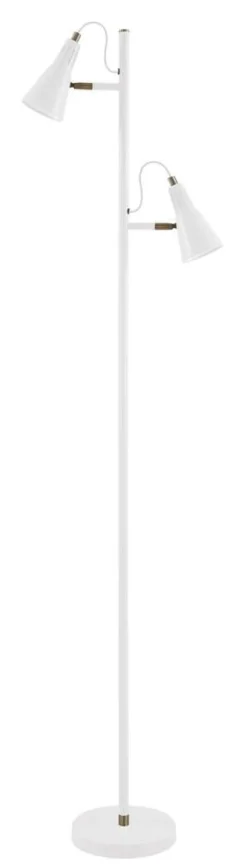 Sisustusvalaisimet^Virvatuli lattiavalaisin Solina 2-os. 155 cm mattavalkoinen