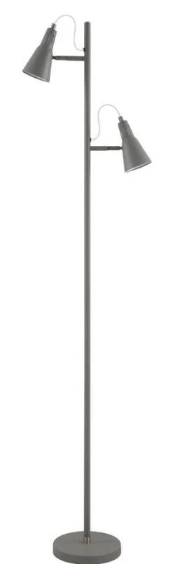 Sisustusvalaisimet^Virvatuli lattiavalaisin Solina 2-os. 155 cm mattaharmaa