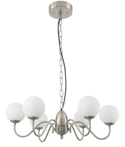 Sisustusvalaisimet^Virvatuli pallokruunuvalaisin Inka sat.kromi matta opalilasi