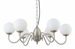 Sisustusvalaisimet^Virvatuli pallokruunuvalaisin Inka sat.kromi matta opalilasi