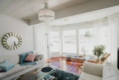 Sisustusvalaisimet^Virvatuli plafondi Sibylla 50 cm harmaa + kristalliprismat