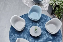 Pyöreät Matot^VM-Carpet Satine 791 sininen, Ø 200 cm, kantti 5447