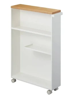 Kylpyhuoneen Säilytys|Hyllyt Ja Telineet^Yamazaki kapea hyllykkö pyörillä Tower valkoinen