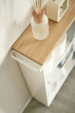 Kylpyhuoneen Säilytys|Hyllyt Ja Telineet^Yamazaki kapea hyllykkö pyörillä Tower valkoinen