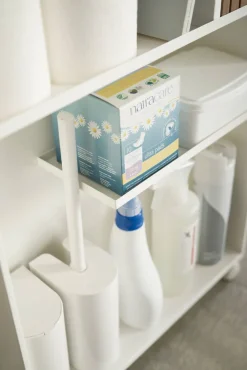 Kylpyhuoneen Säilytys|Hyllyt Ja Telineet^Yamazaki kapea hyllykkö pyörillä Tower valkoinen