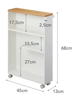 Kylpyhuoneen Säilytys|Hyllyt Ja Telineet^Yamazaki kapea hyllykkö pyörillä Tower valkoinen