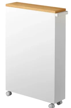 Kylpyhuoneen Säilytys|Hyllyt Ja Telineet^Yamazaki kapea hyllykkö pyörillä Tower valkoinen