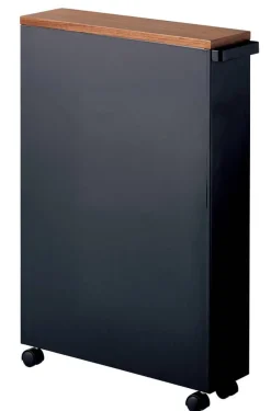 Kylpyhuoneen Säilytys|Hyllyt Ja Telineet^Yamazaki kapea hyllykkö pyörillä Tower musta