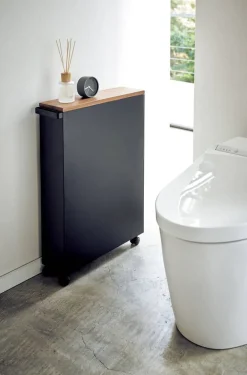 Kylpyhuoneen Säilytys|Hyllyt Ja Telineet^Yamazaki kapea hyllykkö pyörillä Tower musta