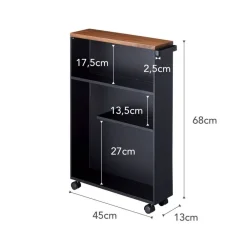 Kylpyhuoneen Säilytys|Hyllyt Ja Telineet^Yamazaki kapea hyllykkö pyörillä Tower musta