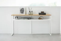 Huonekalut^Yamazaki konsolipöytä Tower hyllyllä valkoinen