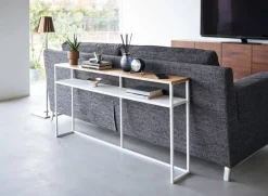 Huonekalut^Yamazaki konsolipöytä Tower hyllyllä valkoinen