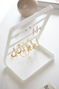 Kylpyhuoneen Säilytys|Meikkipussit Ja Toilettilaukut^Yamazaki korvakoruteline Tower valkoinen