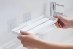 Kylpyhuoneen Säilytys^Yamazaki kylpyhuoneen hylly Tower valkoinen