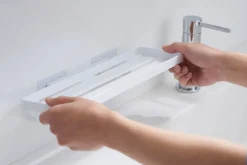 Kylpyhuoneen Säilytys^Yamazaki kylpyhuoneen hylly Tower valkoinen