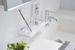 Kylpyhuoneen Säilytys^Yamazaki kylpyhuoneen hylly Tower valkoinen