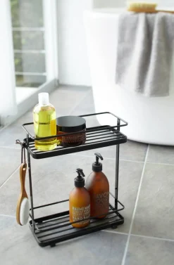 Kylpyhuoneen Säilytys^Yamazaki kylpyhuoneen hylly Tower musta